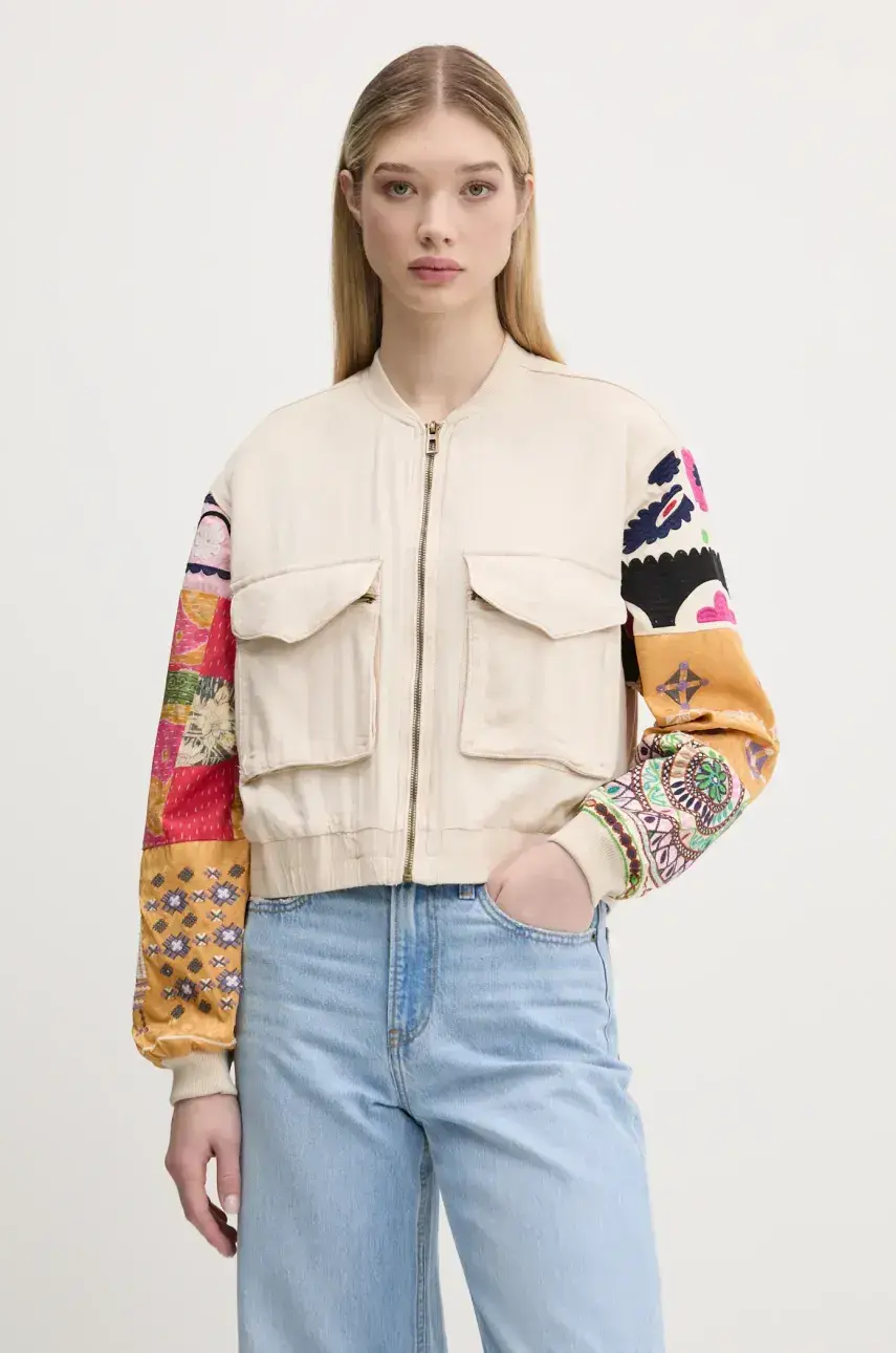 Bunda Desigual AUSTIN béžová farba, prechodná, 25SWEW51