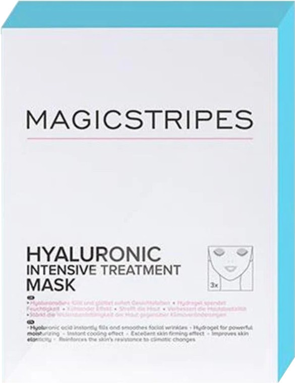 MAGICSTRIPES Hydratačná pleťová maska s kyselinou hyalurónovou (Hyaluronic Intensive Treatment Mask) 3 ks