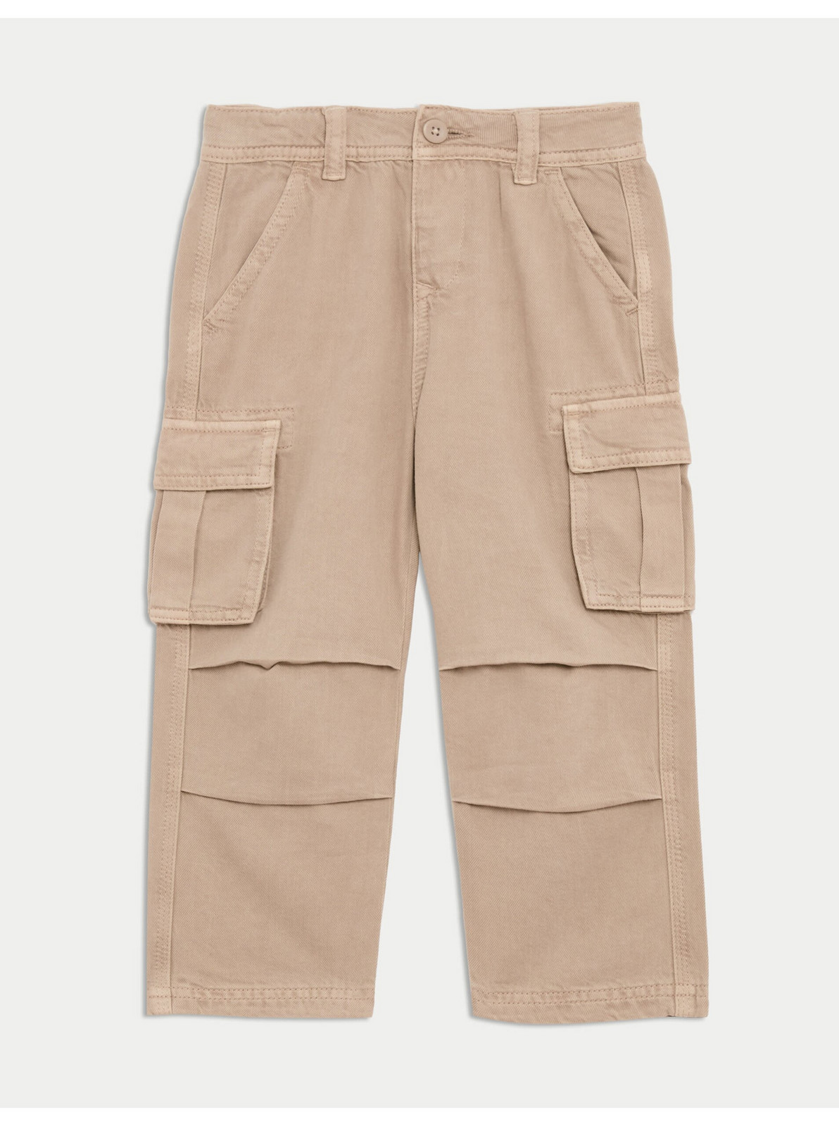 Nohavice Cargo z čistej bavlny so širokými nohavicami (2–16 rokov) Marks & Spencer smotanová