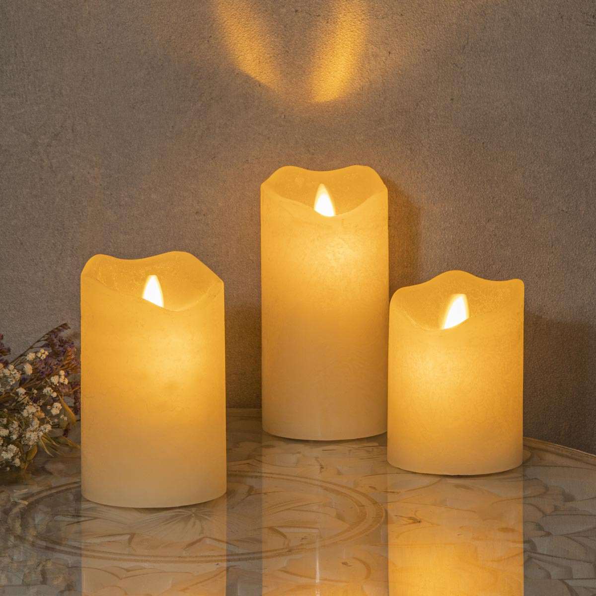 Haushalt international LED Voskové svíčky, sada 3 ks