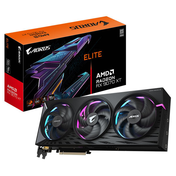 Gigabyte AORUS Radeon RX 9070 XT ELITE OC 16G GV-R9070XTAORUS E-16GD