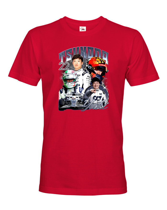 Pánske tričko s motivem závodníka F1 - Yuki Tsunoda - pro milovníky motosportu