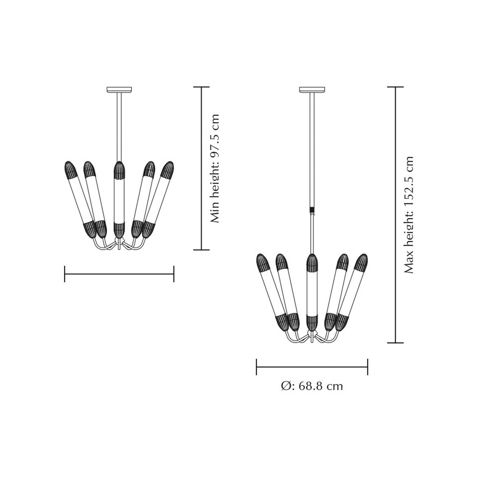 Závesné svietidlo UMAGE Lemon Squeeze long, oceľ, Ø 85,6 cm