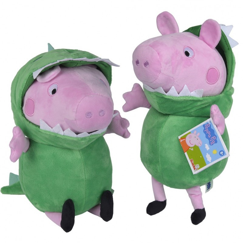 9261015 DR Plyšové prasiatko Peppa v kostýme dinosaura 28 cm