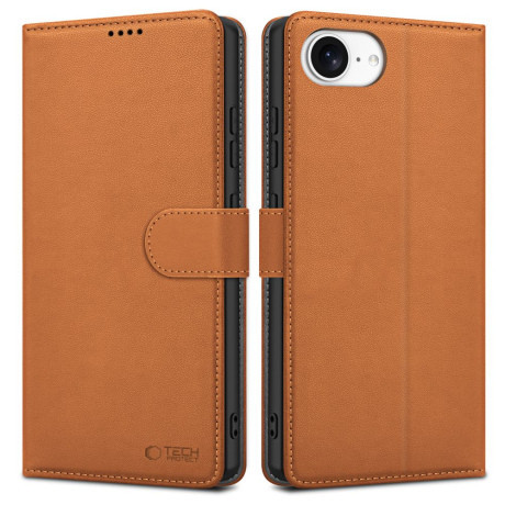 Tech-Protect Wallet knižkové puzdro na iPhone 16e, hnedé