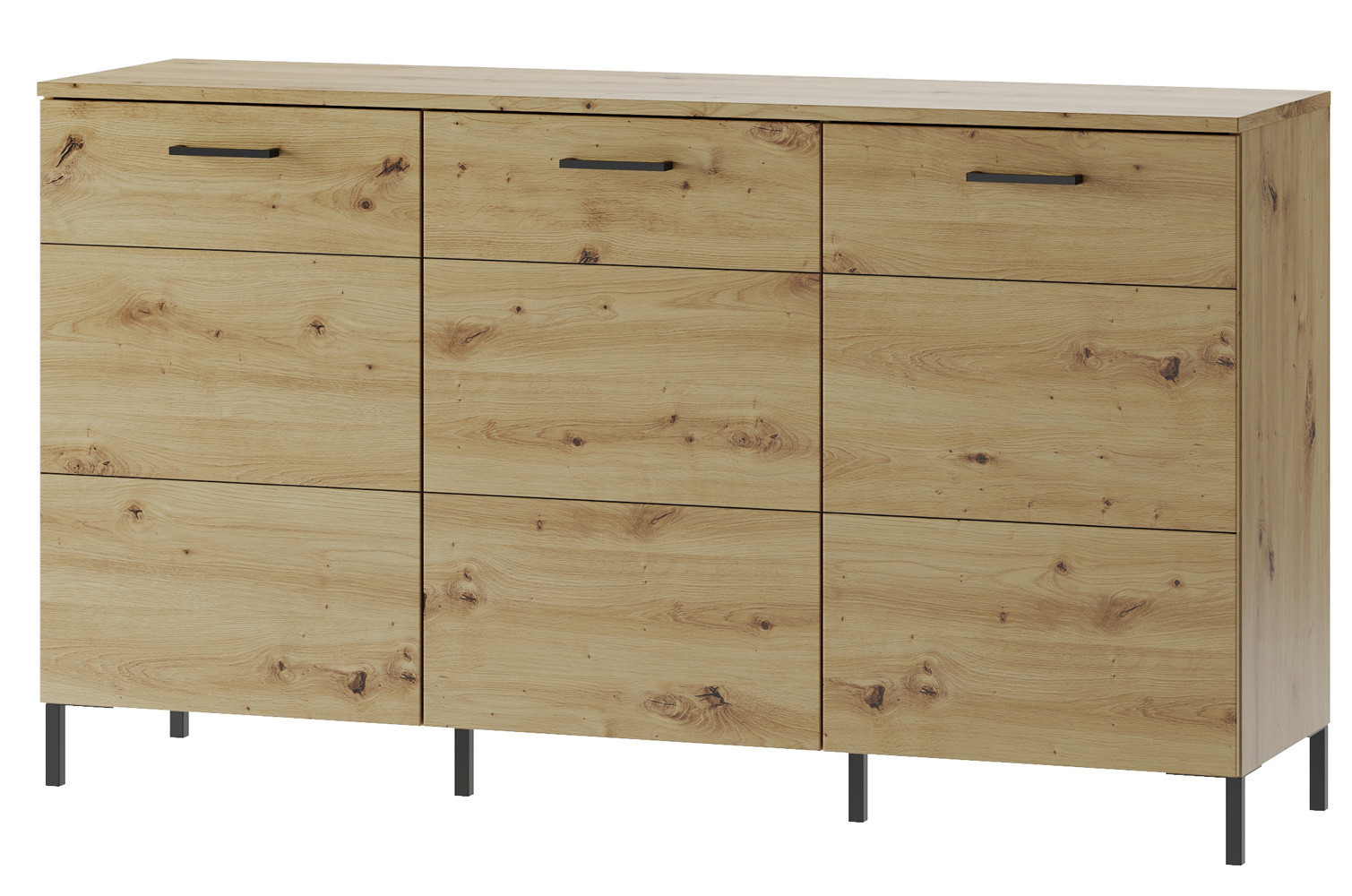 Komoda Lucas II 36 155 cm dub Artisan/černá