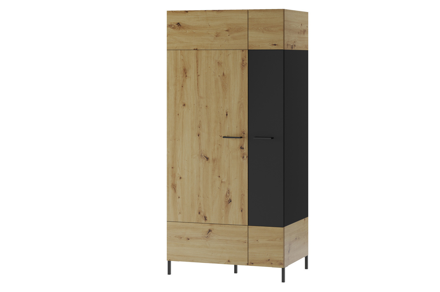 Šatní skříň Lucas 70 90 cm dub Artisan/černá