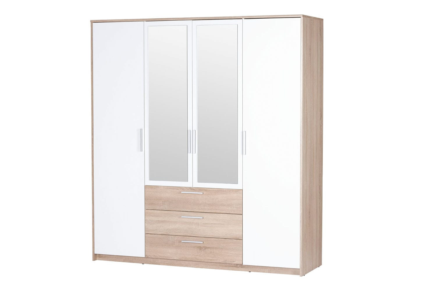 Šatní skříň Milo 02 187 cm dub sonoma/bílá