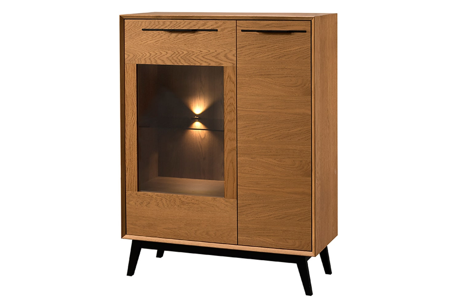 Vitrína Lazure 15 s LED osvětlením 95 cm dub Rustikal karamelový