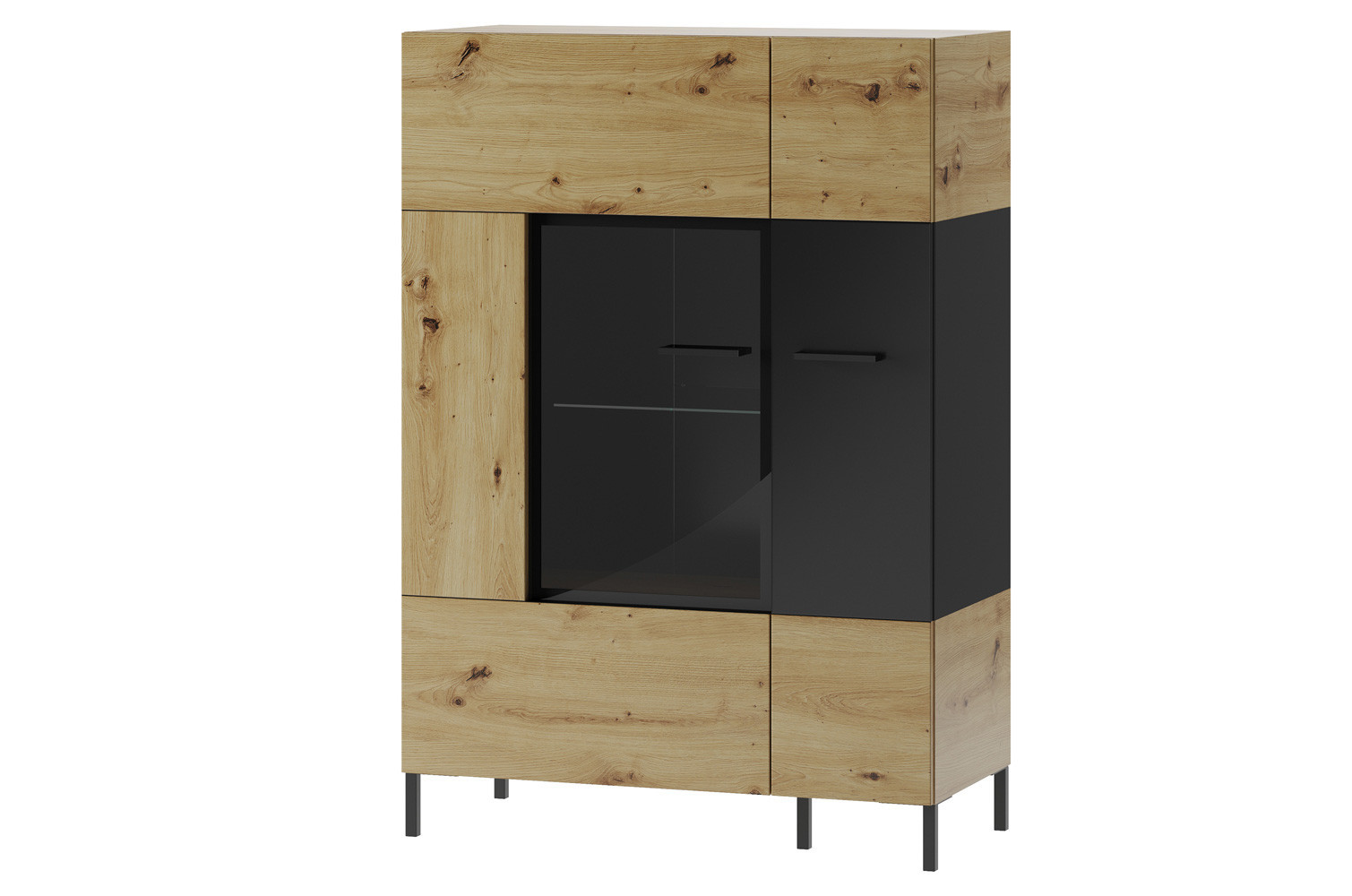 Vitrína Lucas II 15 90 cm dub Artisan/černá