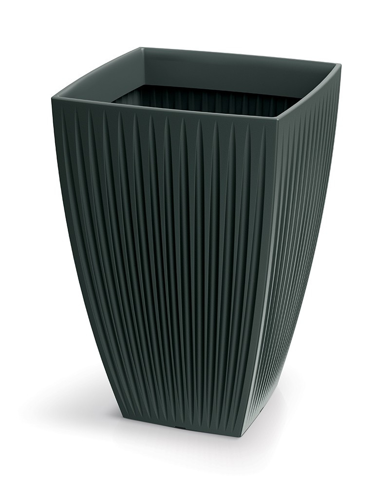 Vysoký květináč LATIE SQUAR I 40 cm antracitový