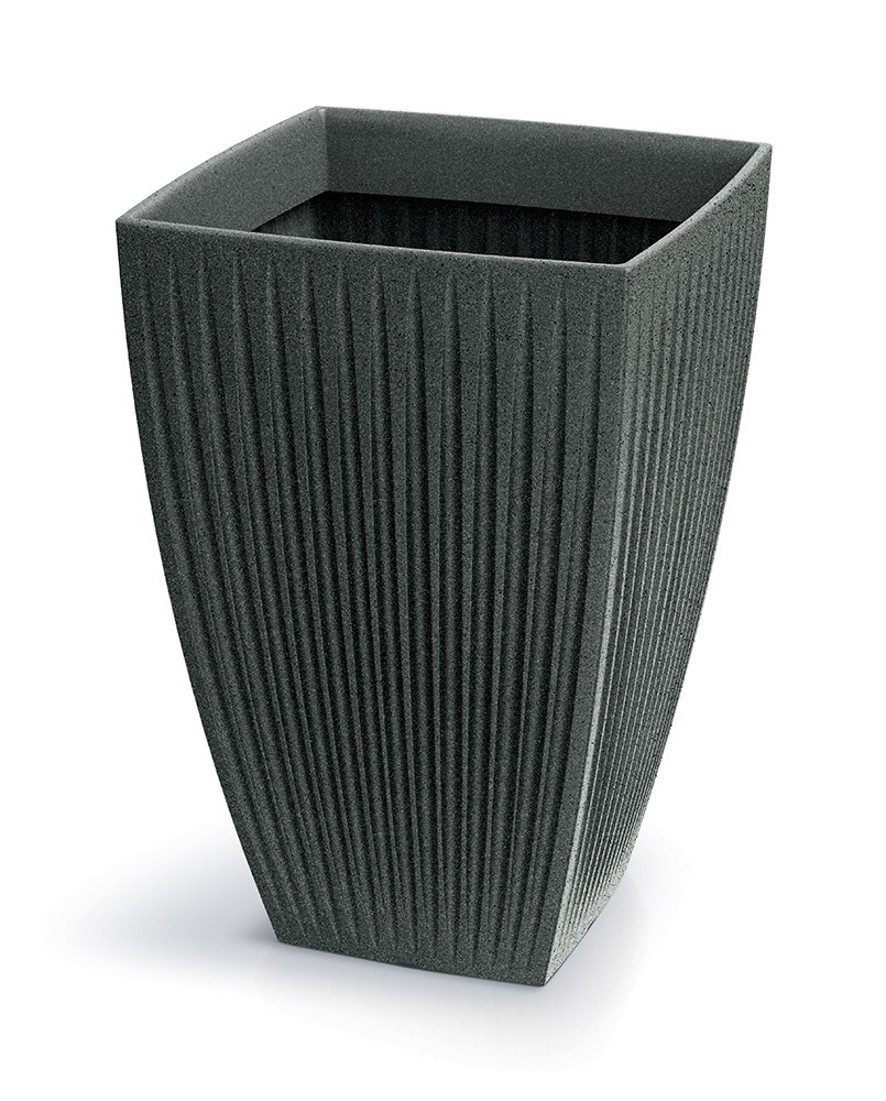 Vysoký květináč LATIE SQUAR I 40 cm granitově černý