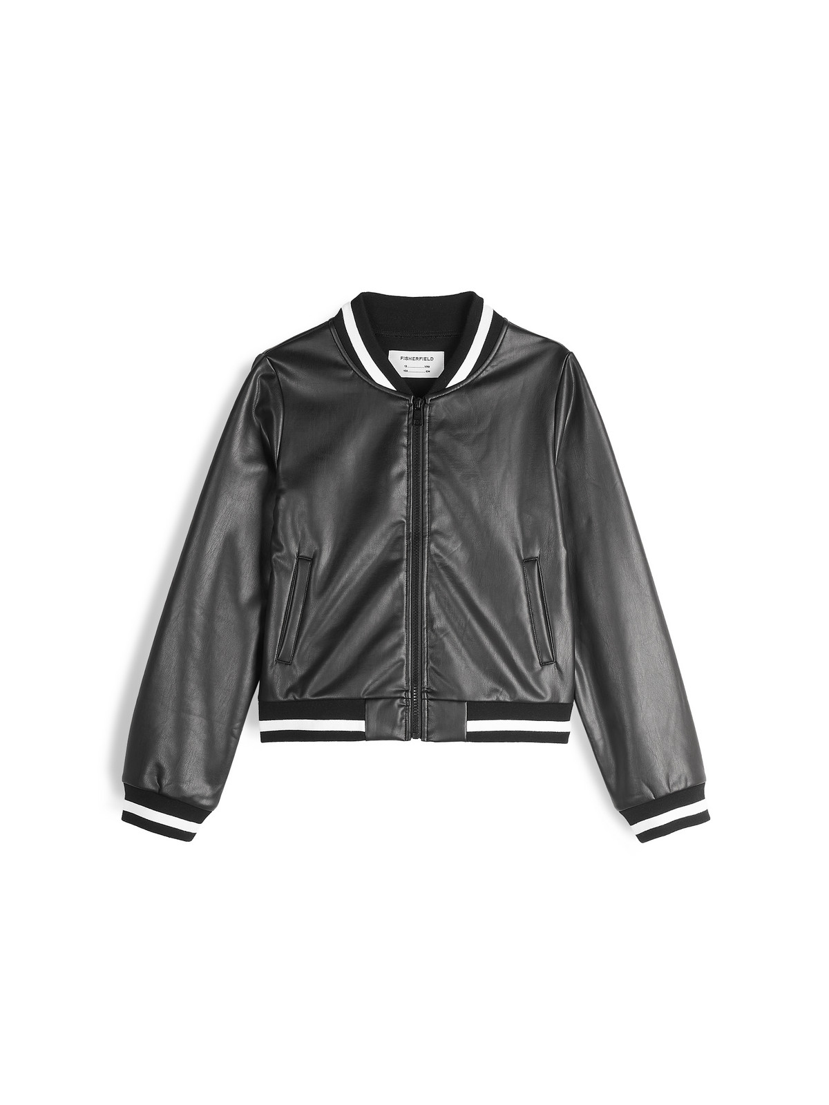 GATE Koženková bunda s kontrastnými detailami