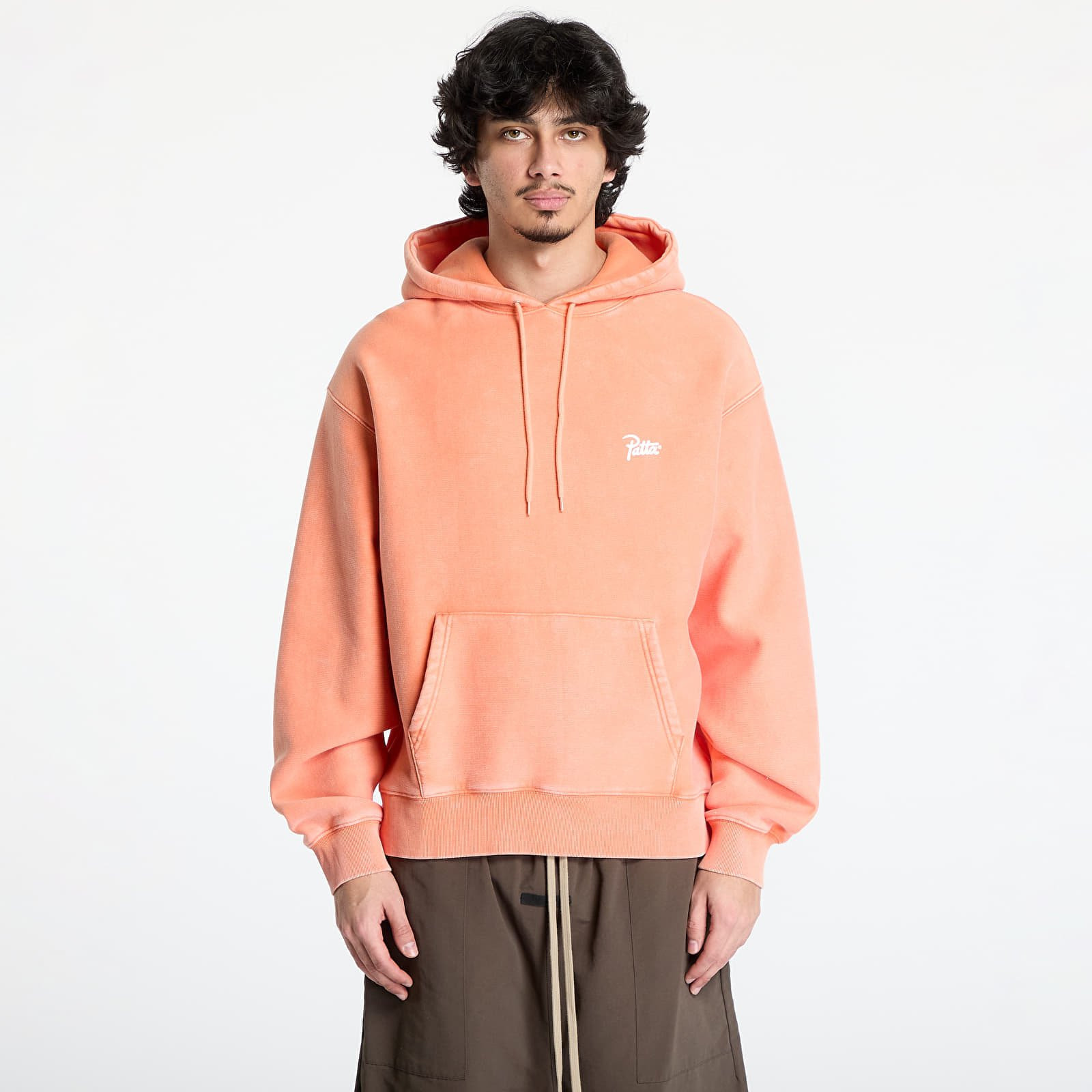 Mikina Patta Classic Washed Hooded Sweater UNISEX Melon L