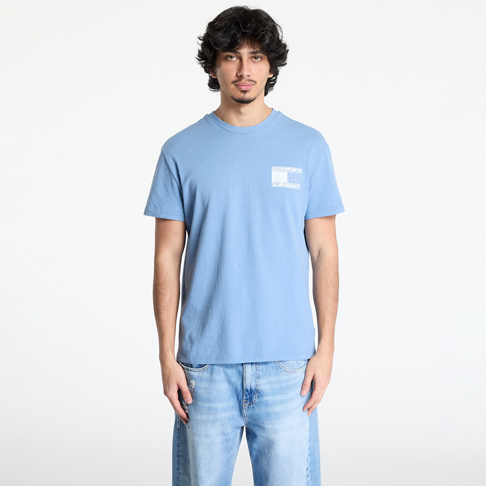 Tričko Tommy Jeans Regular Paisley Flag Tee Blue S