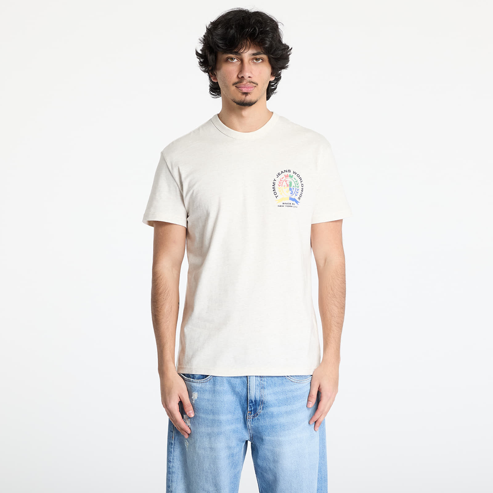 Tričko Tommy Jeans Regular 4Clr Crest Tee Beige S