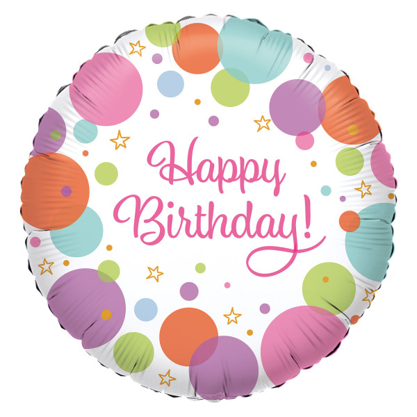 Amscan Fóliový balón Happy Birthday - Bodkovaný 43 cm
