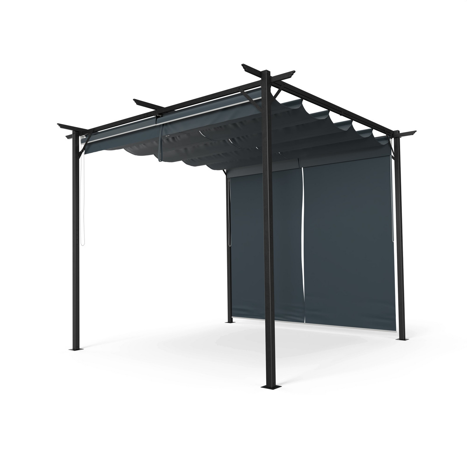 Blumfeldt Pantheon Robust Pergola, 3x3 m práškovo lakovaná oceľ odolná voči poveternostným vplyvom s bočnými roletami