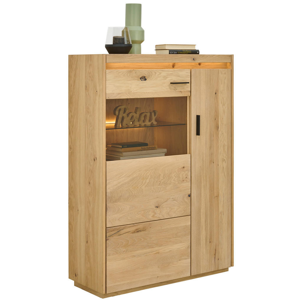 Linea Natura VYSOKÁ KOMODA, farba duba, 94,8/133,5/37 cm