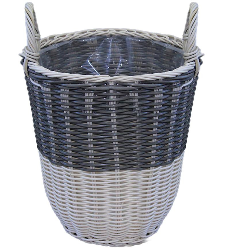 Prútený kôš 24x36h sivá/biela