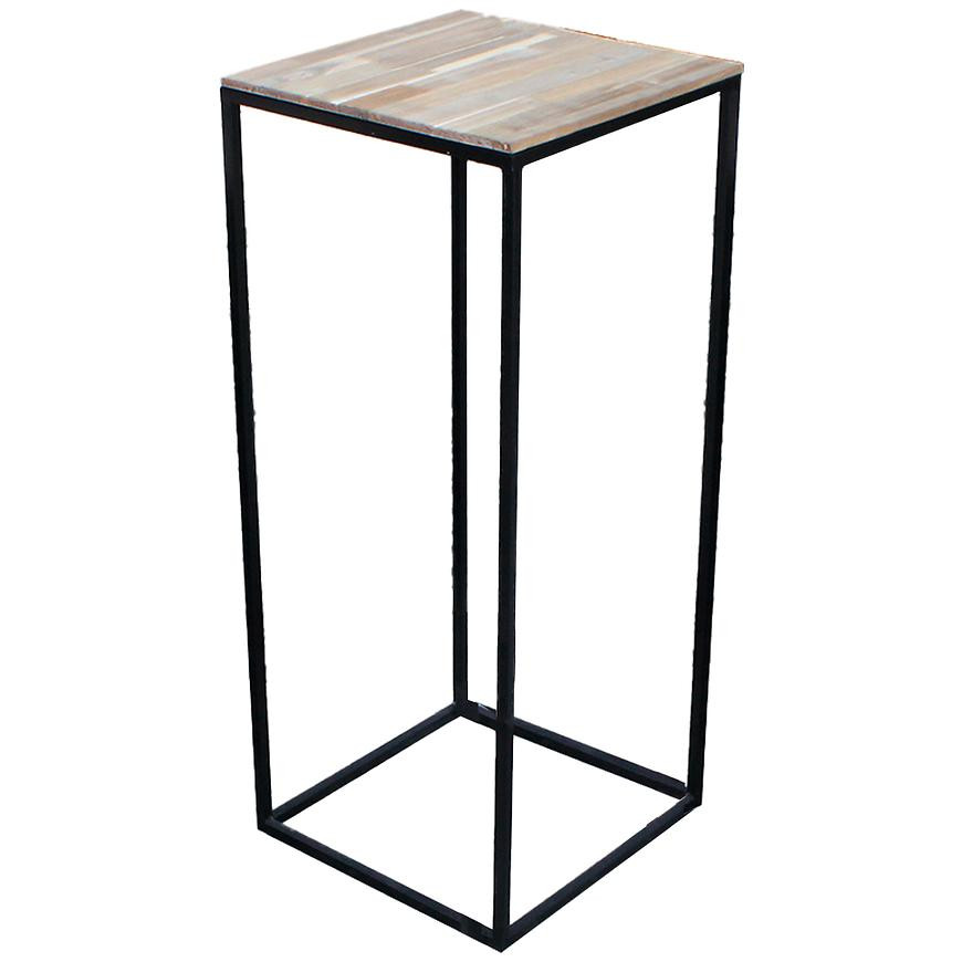 Stojan akácia/kov 34x62h prírodný