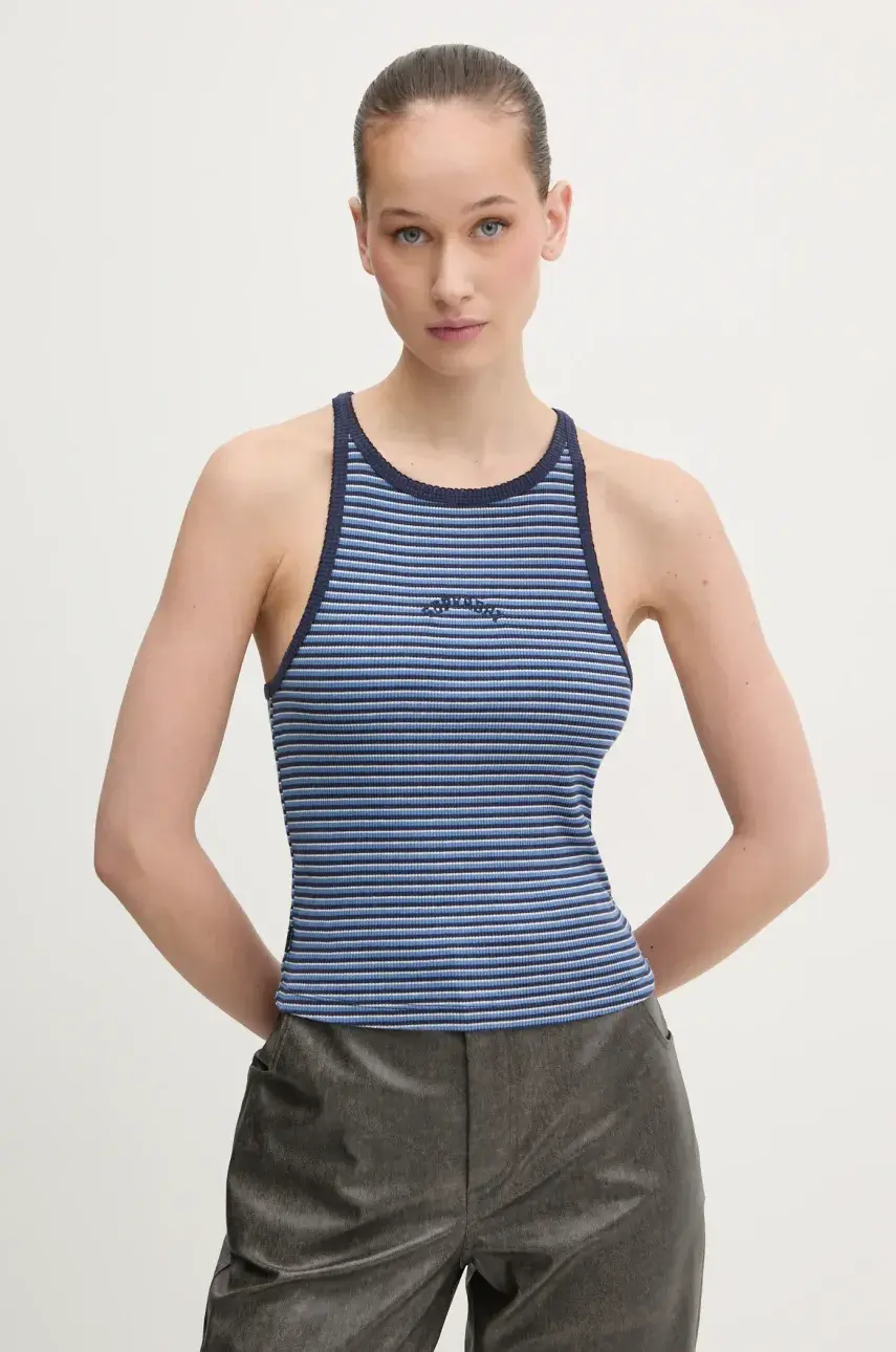 Bavlnený top Superdry tmavomodrá farba, W6012055A-F5K
