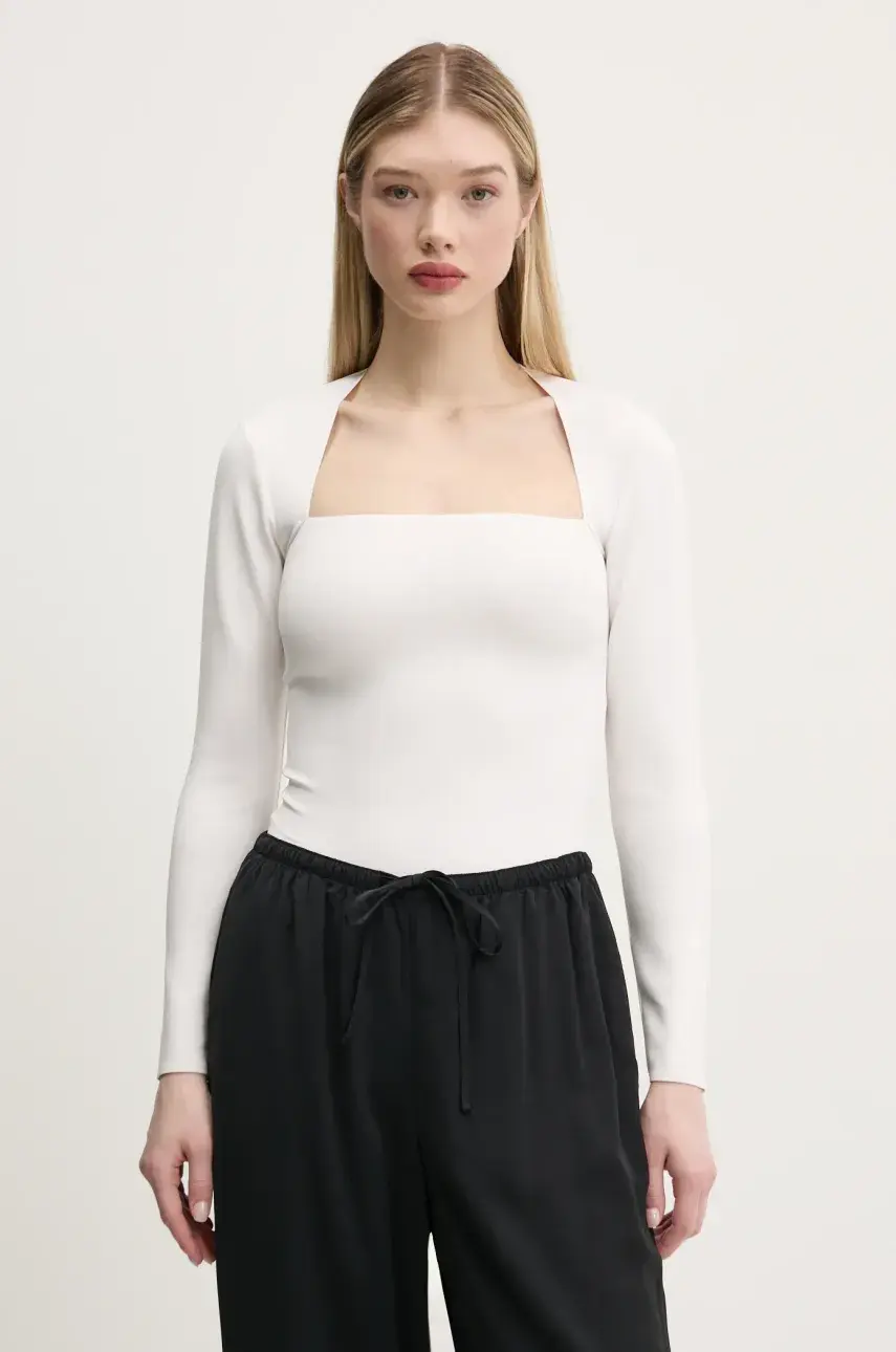 Body Abercrombie & Fitch biela farba, KI139-5207