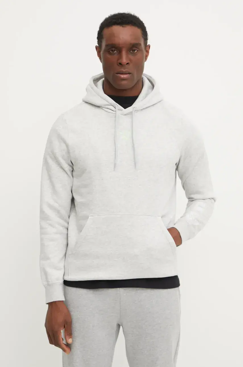 Tréningová mikina Puma PUMA x HYROX šedá farba, s kapucňou, s potlačou, 526896