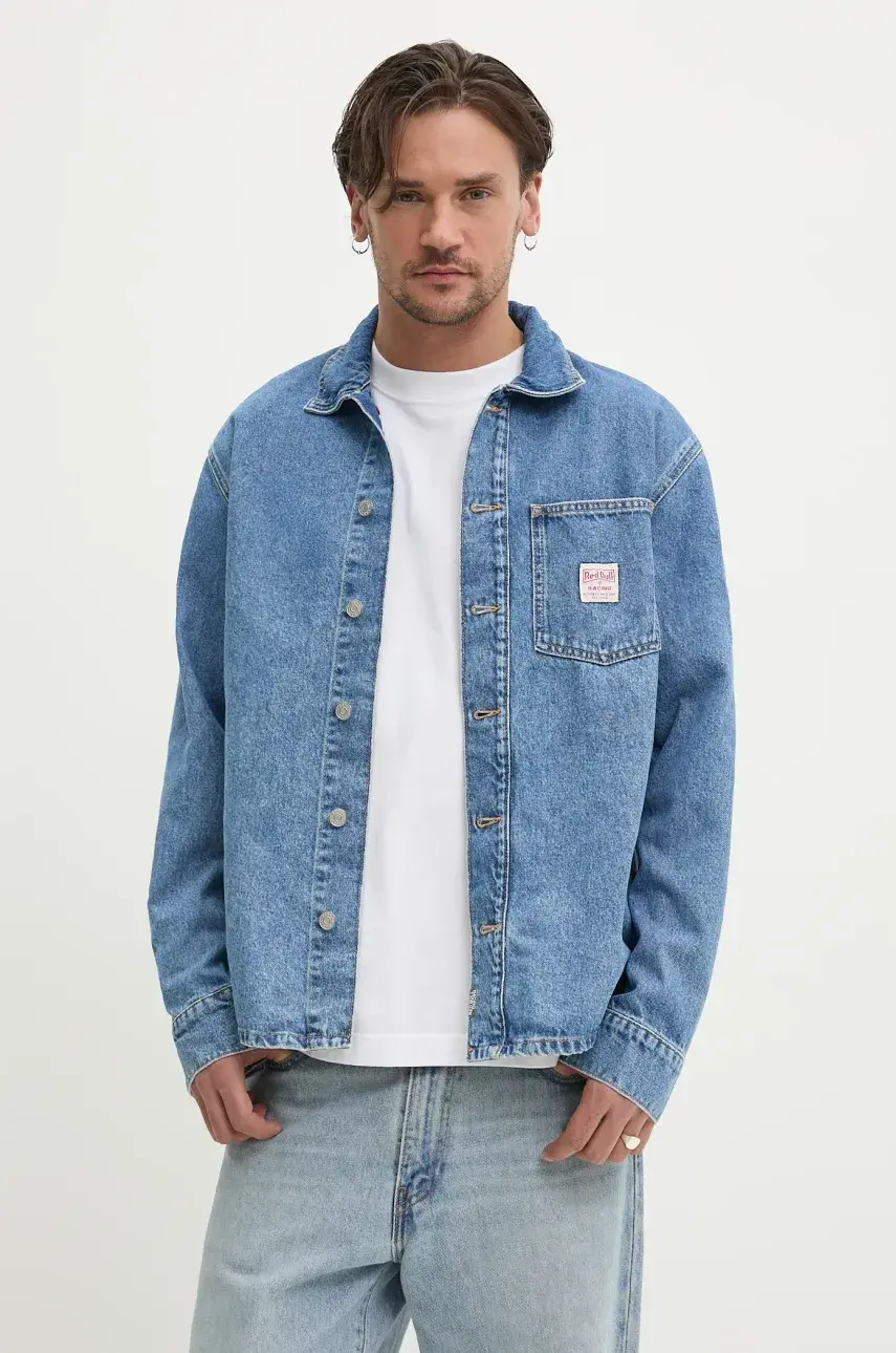 Rifľová bunda Red Bull Racing x Pepe Jeans DENIM SHIRT prechodná, oversize, RM300005R17