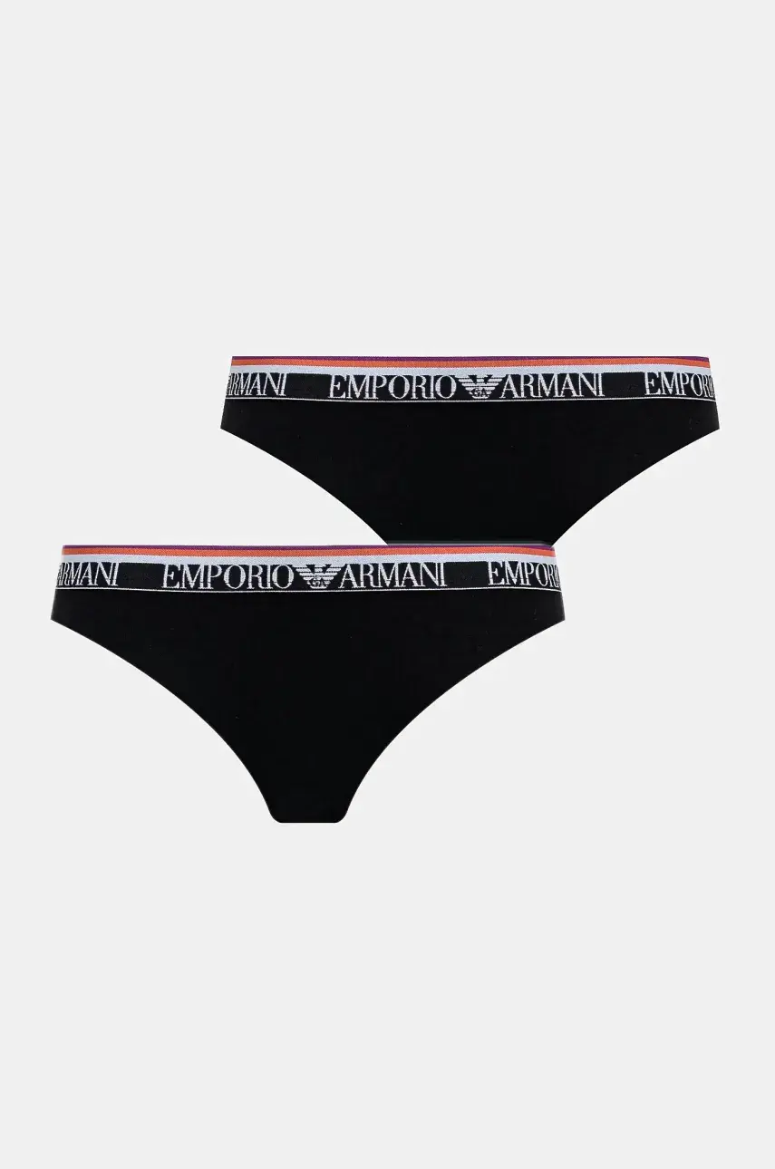 Nohavičky Emporio Armani Underwear 2-pak čierna farba, EW000403 AF10883