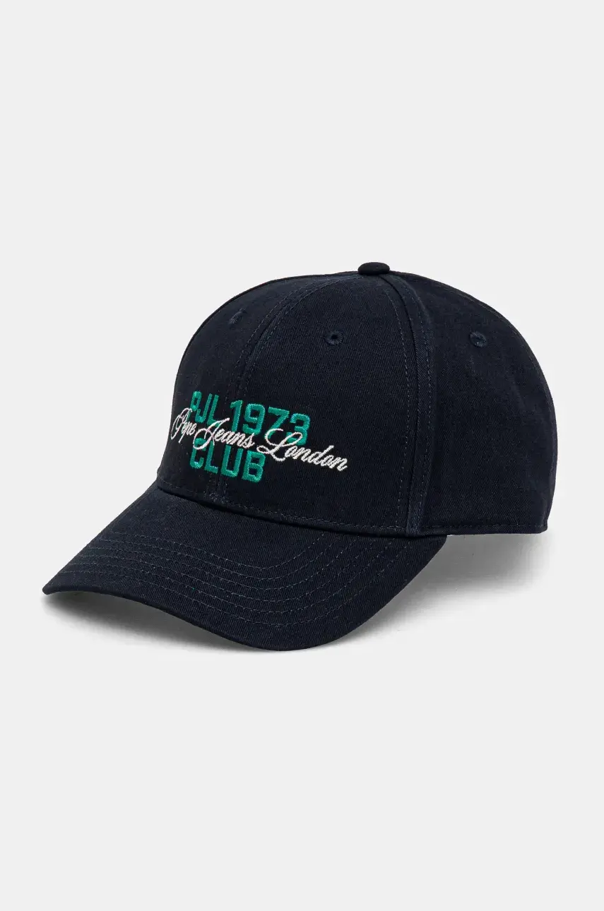 Bavlnená šiltovka Pepe Jeans TALBOT CAP tmavomodrá farba, vzorovaná, PM040570