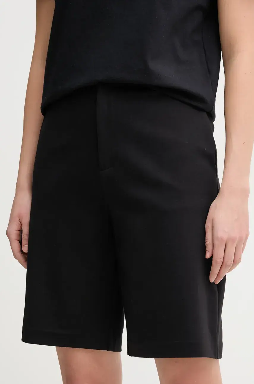 Šortky Calvin Klein Jeans dámske, čierna farba, jednofarebné, vysoký pás, J20J225222