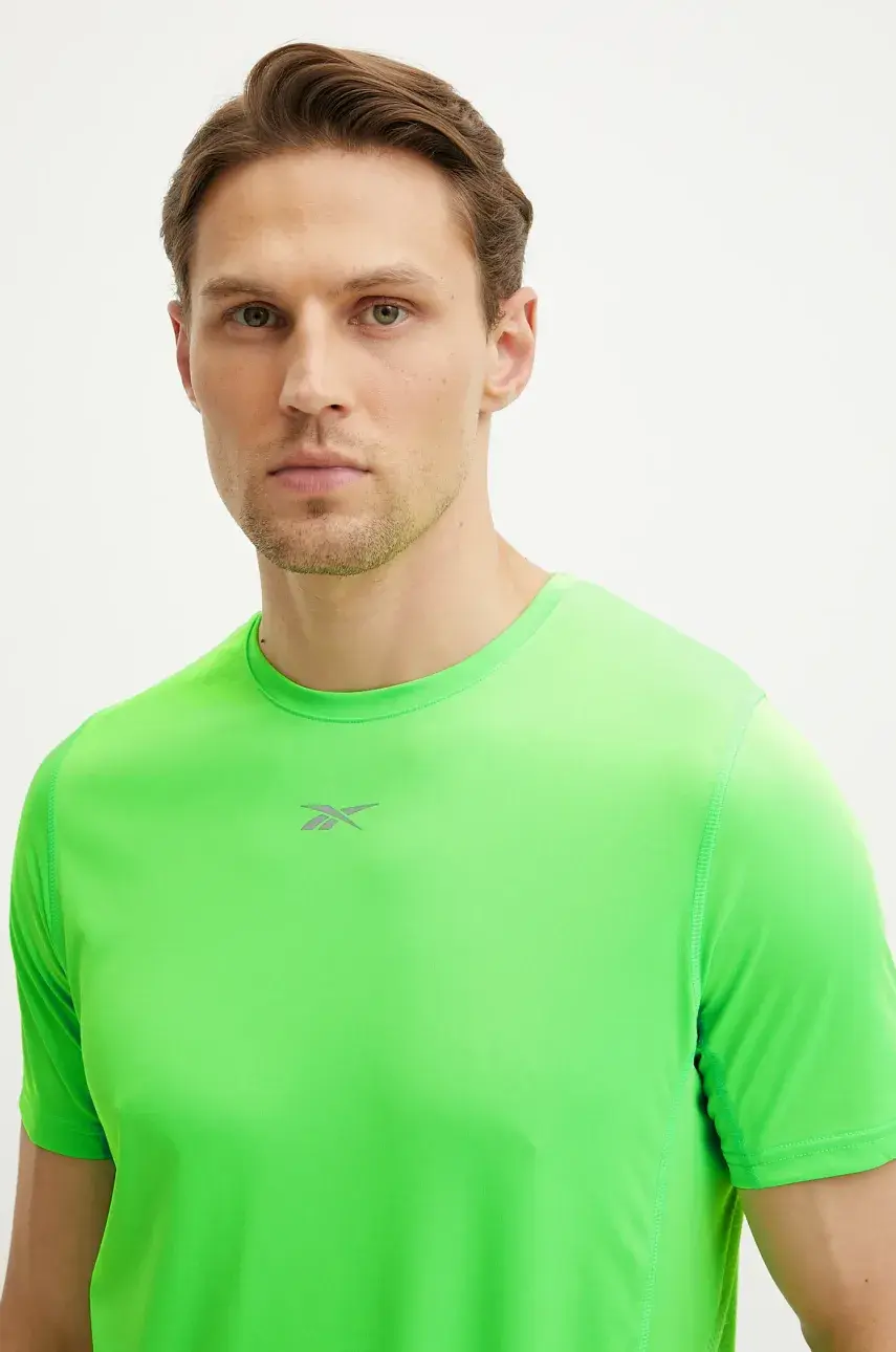 Bežecké tričko Reebok zelená farba, jednofarebné, 100222456