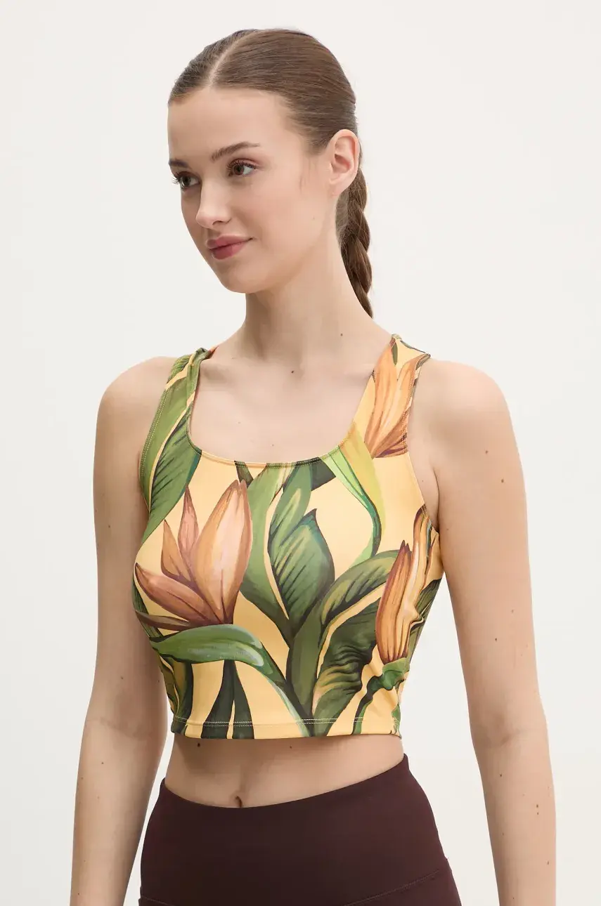 Tréningový top adidas Performance x Farm Rio žltá farba, JD6306