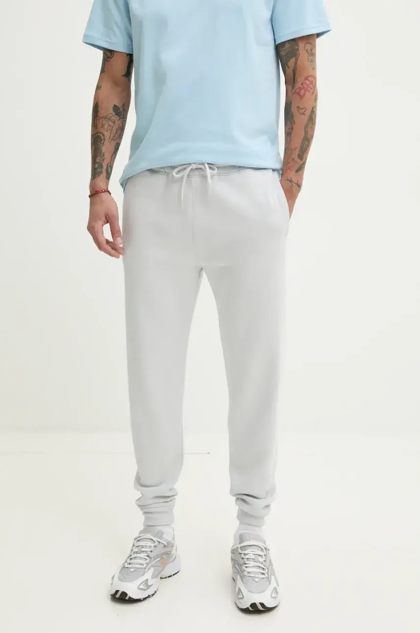 Tepláky Hollister Co. pánske, šedá farba, jednofarebné, KI334-5016