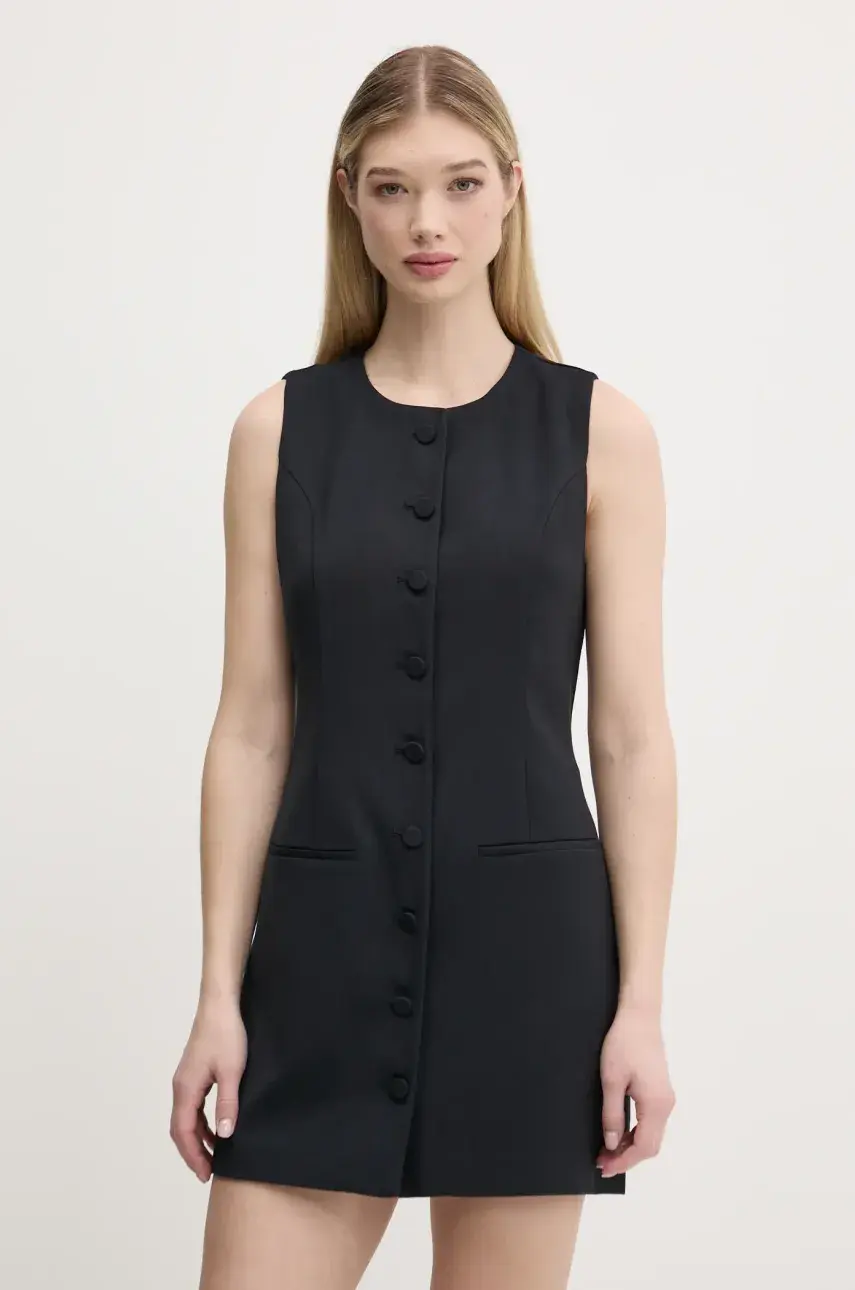 Šaty Abercrombie & Fitch čierna farba, mini, rovný strih, KI159-5575