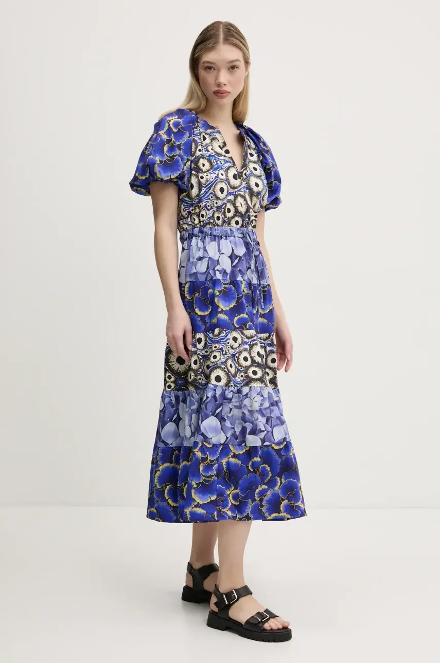 Šaty Desigual CELLS LONG_LACROIX maxi, áčkový strih, 25SWVW02
