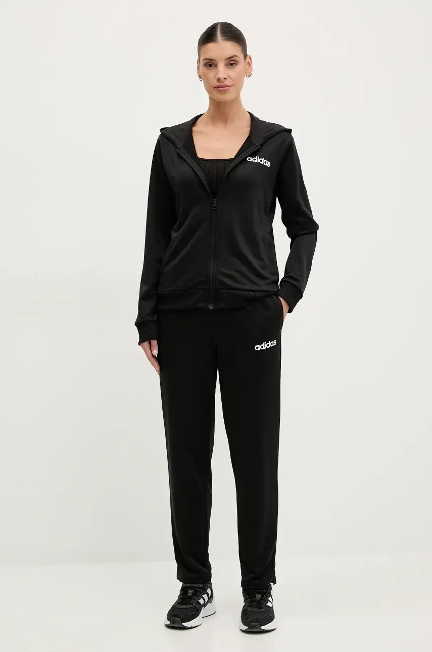 Tepláková súprava adidas LINEAR TS dámska, čierna farba, JD2695