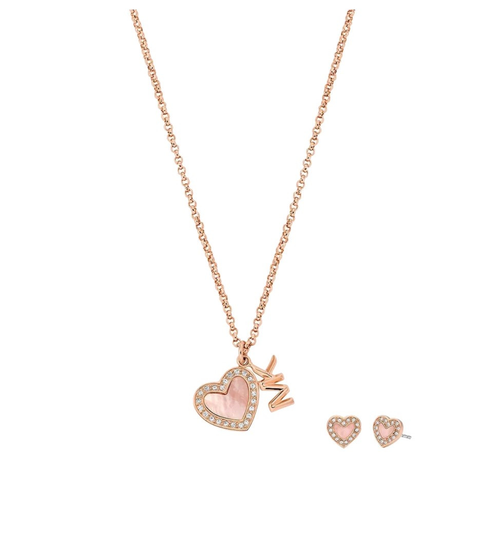 Michael Kors Luxusná súprava šperkov MKJ8400SET Love Kors (náhrdelník, náušnice)