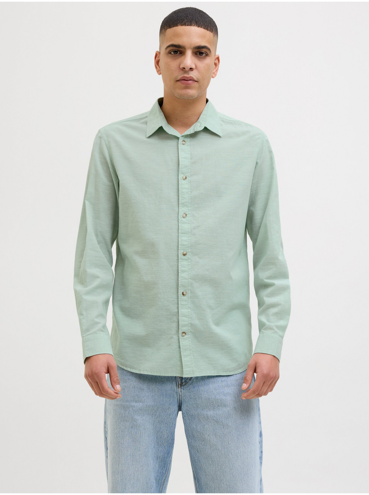 Svetlo zelená pánska košeľa Jack & Jones