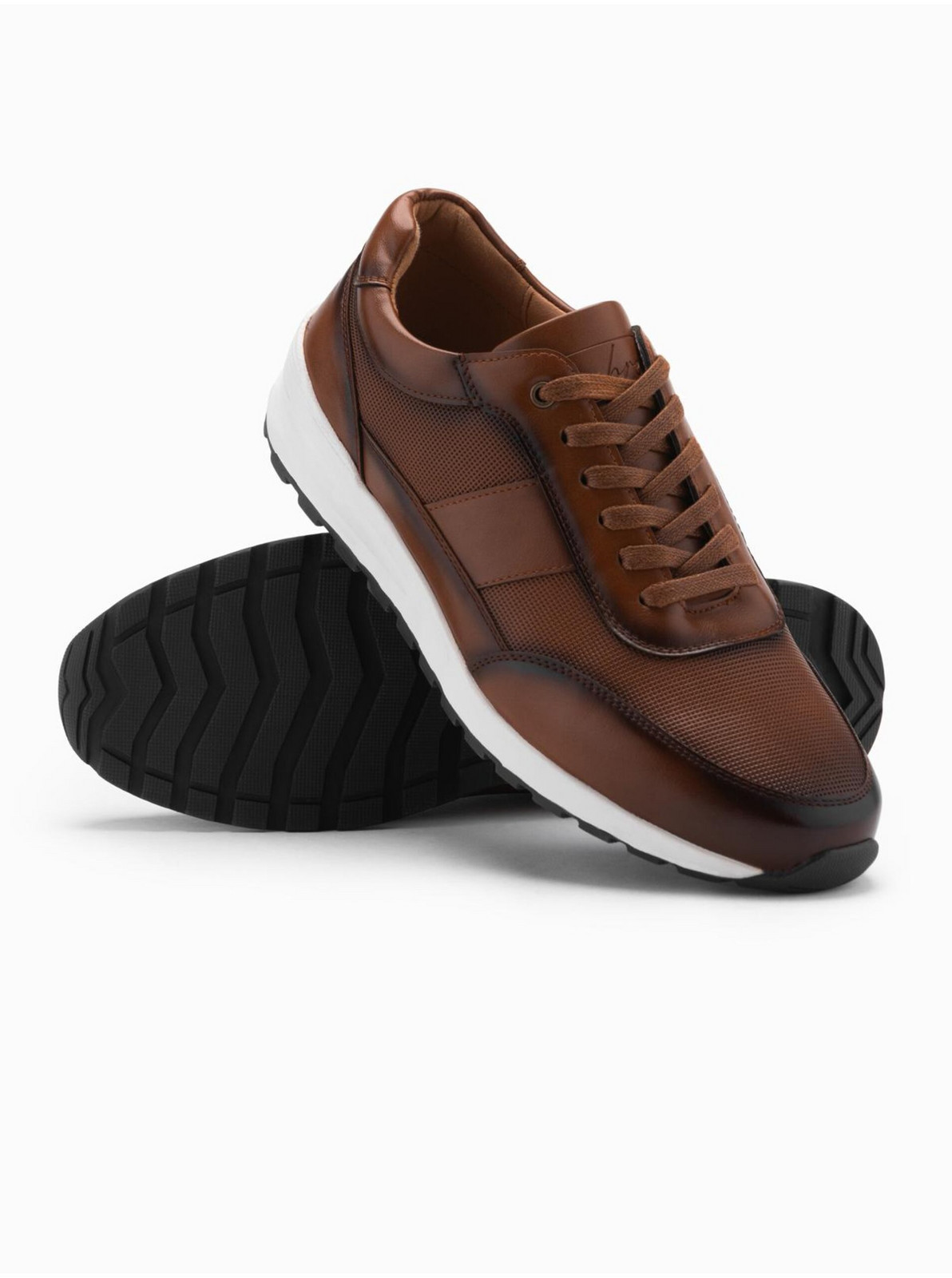 Pánske plátené tenisky hnedá Ombre Clothing