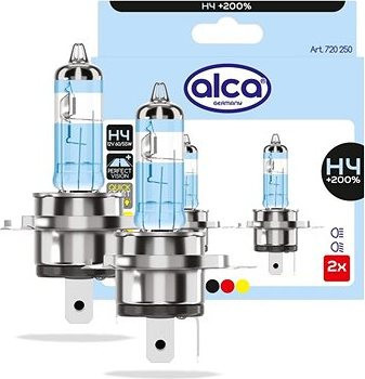 Alca H4 12 V 60/55 W P43t +200 % E-homologácia