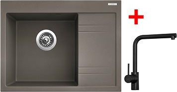 Sinks RIM 650 L Truffle + Elka čierna matná