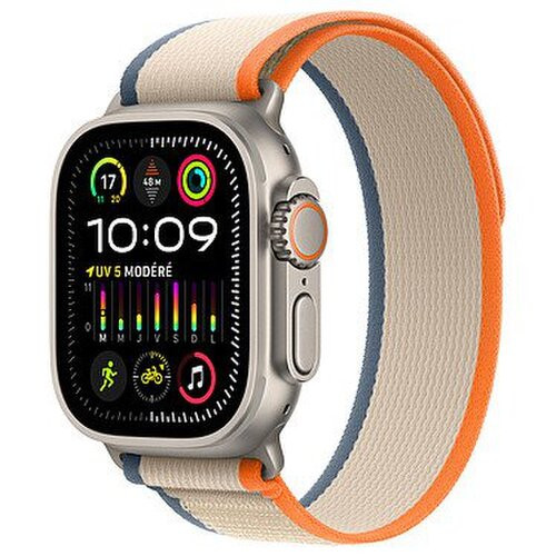 Apple Watch Ultra 2 GPS + Cellular 49mm Titanium Case with Orange Beige Trail Loop - Large - Trieda A