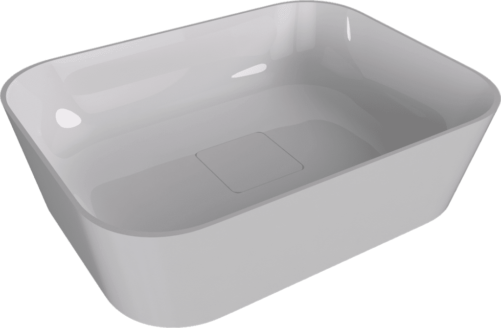 POLYSAN - BANERA SQUARE umývadlo na dosku, liaty mramor, 50x36cm, biela 14596