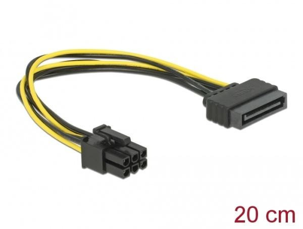 Delock napájací kábel SATA 15 pin na 6 pin PCI Express