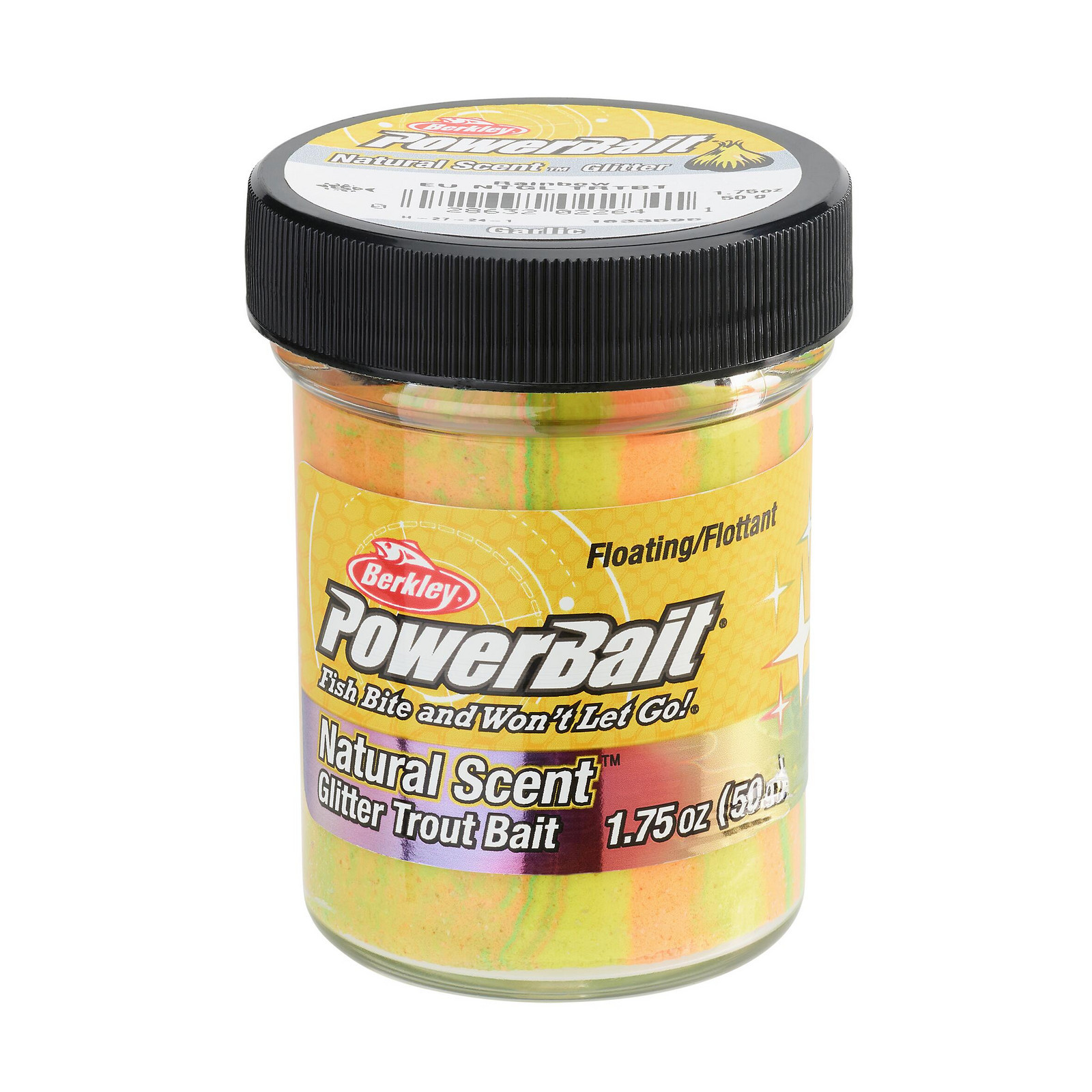 Cesto na lov pstruhov Powerbait Garlic Rainbow Glitter