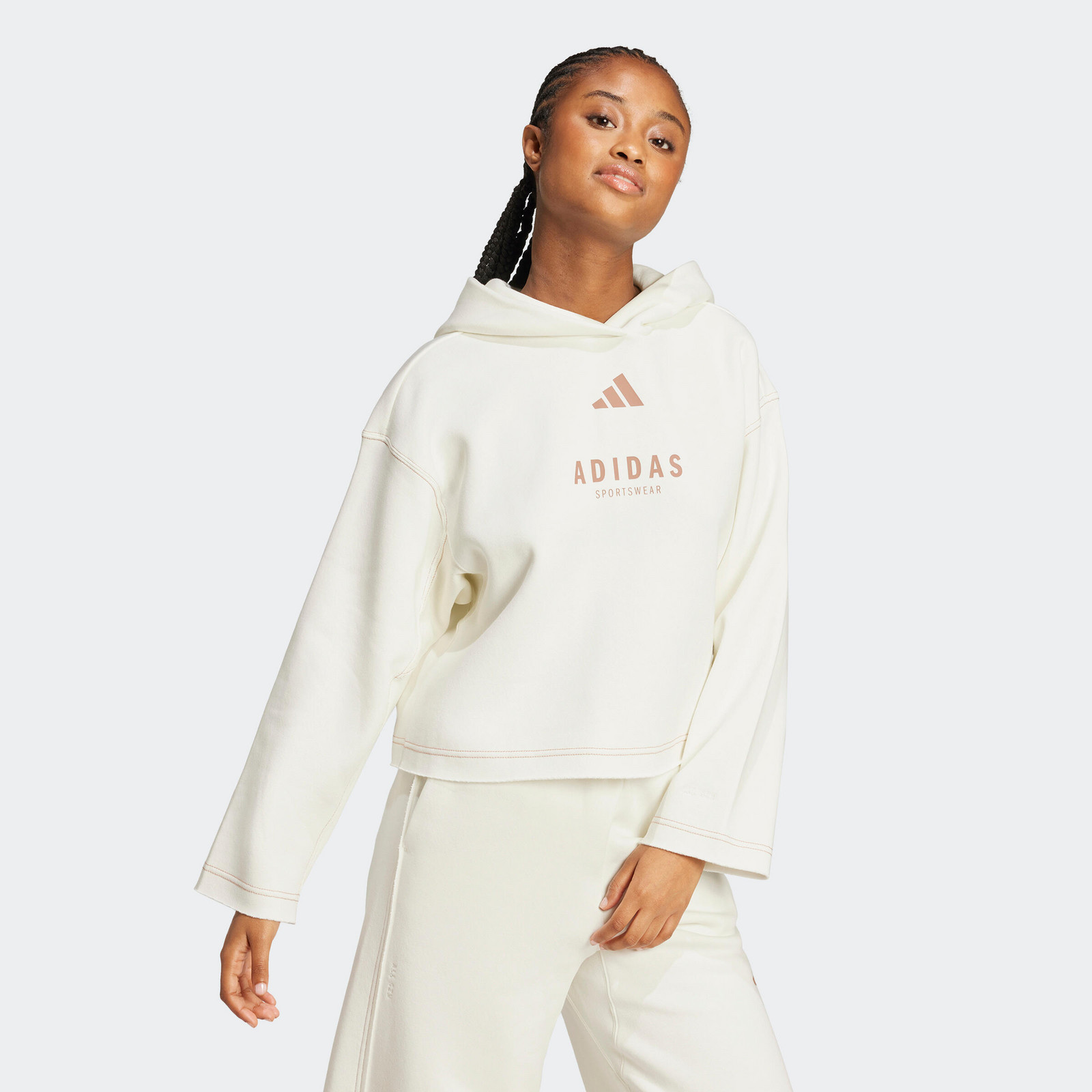 ADIDAS dámska mikina s kapucňou biela