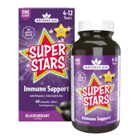 NATURES AID Super stars immune support čierne ríbezle 60 žuvacích tabliet