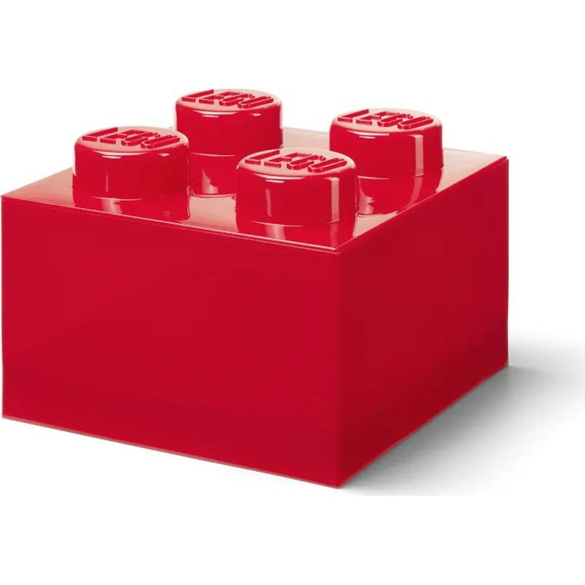 LEGO úložný box 4 s vekom - priehľadná červená